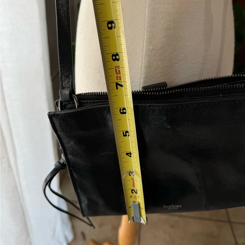 Botkier Black Leather Crossbody Bag with Studded‎ Detail & Adjustable Strap
